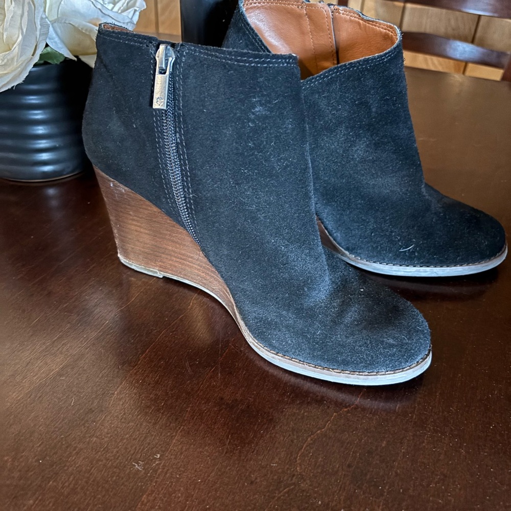 Black Wedge Ankle Boots